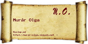 Murár Olga névjegykártya