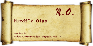 Murár Olga névjegykártya